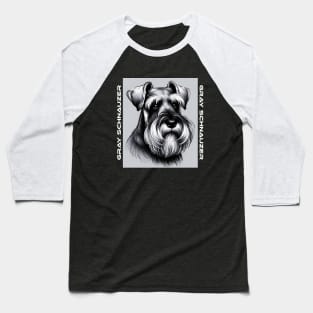 Gray Schnauzer Baseball T-Shirt